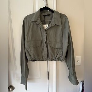 Long sleeve crop Zara top